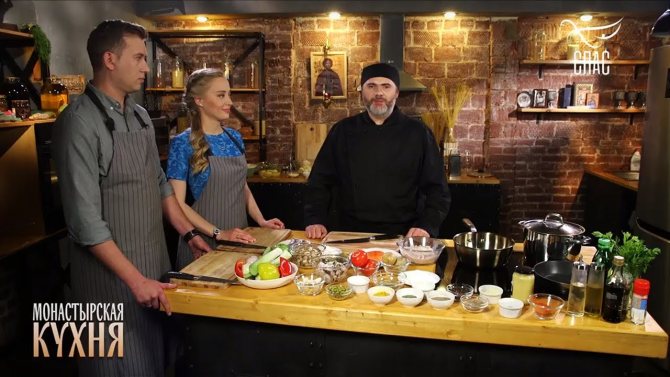 Сергей Васин и Вероника Иващенко на передаче монастырская кухня